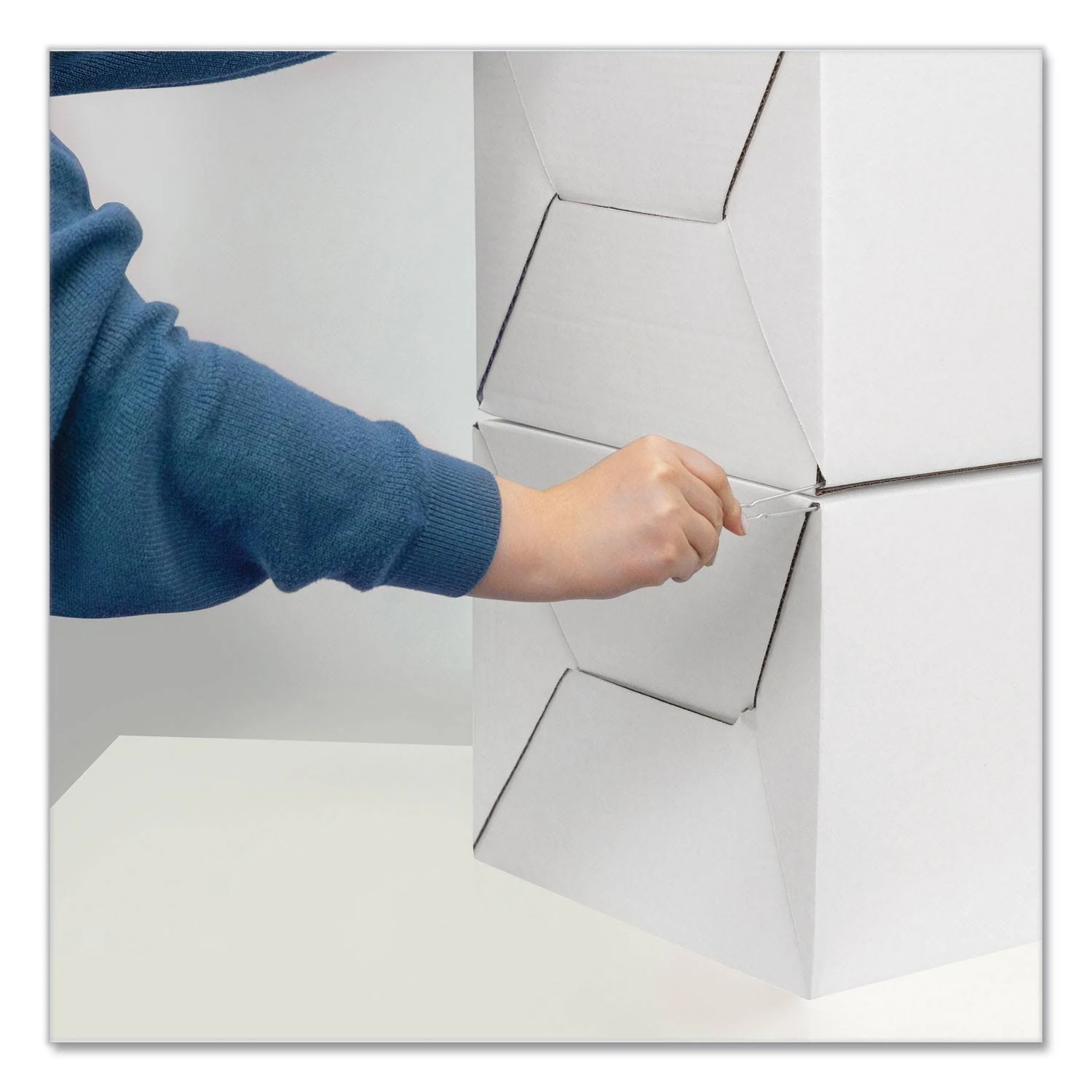 Bankers Box Stor/Drawer Steel Plus Storage Box Letter White/Blue 6/Carton - Image 3