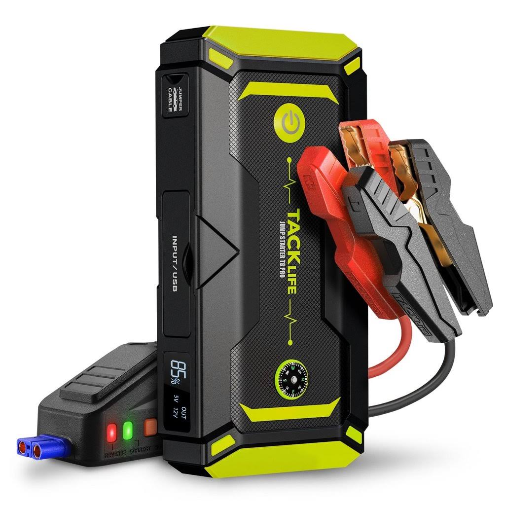Tacklife T8 Pro 1200A Peak 18000mAh Water-Resistant Car Jump Starter with LCD Screen, Orange - Image 8