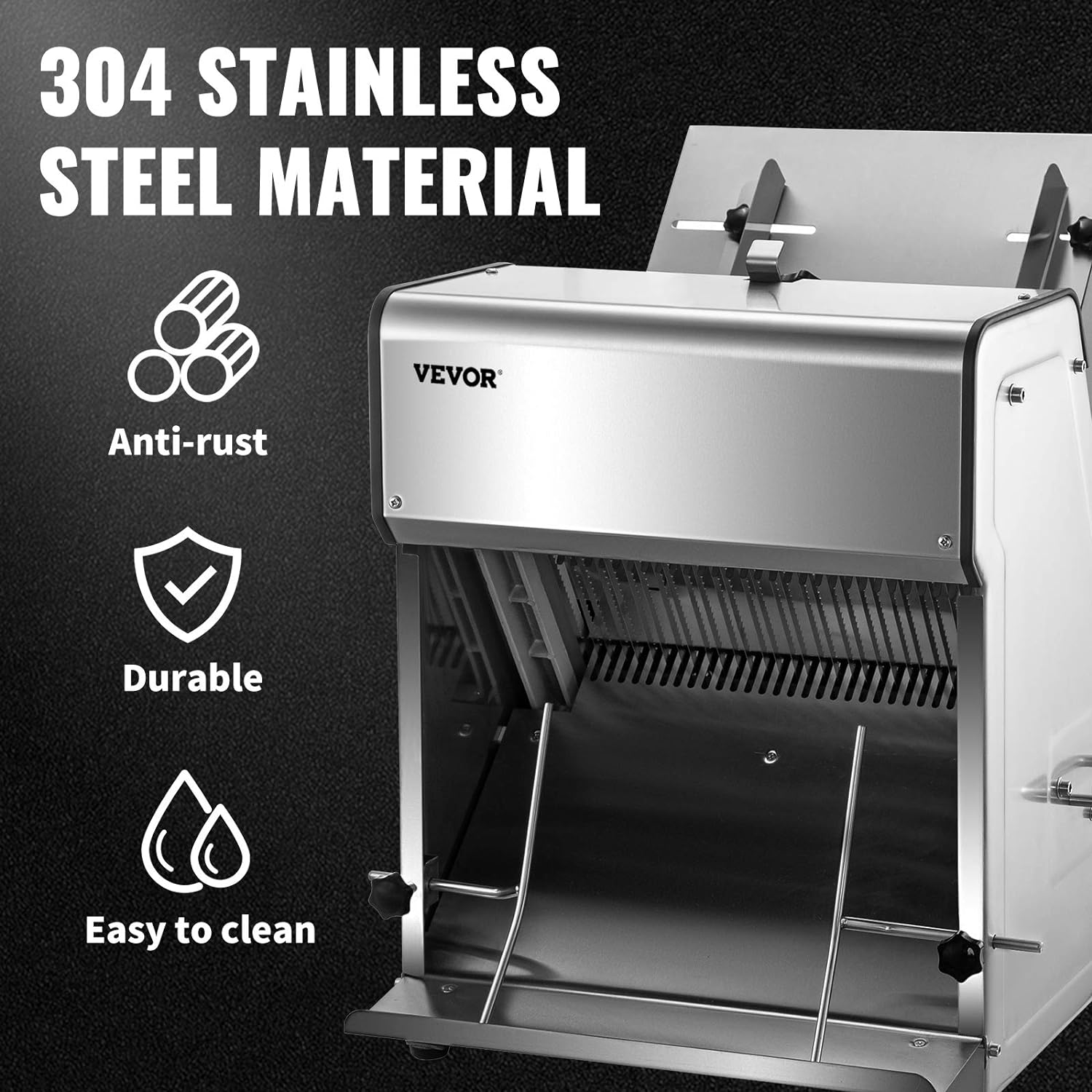 Home AND Kitchen VEVOR Commercial Toast Bread Slicer, 12mm Thickness Electric Bread Cutting Machine, 31PCS Commercial Bakery Bread Slicer, 110V Toast Cutter Cutting Machine, Bread Cutter for Bread Sheet Cutter Cutting - Image 2