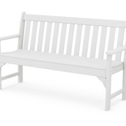 POLYWOOD Vineyard Recycled Plastic Garden Bench, Size: 60 inch, White