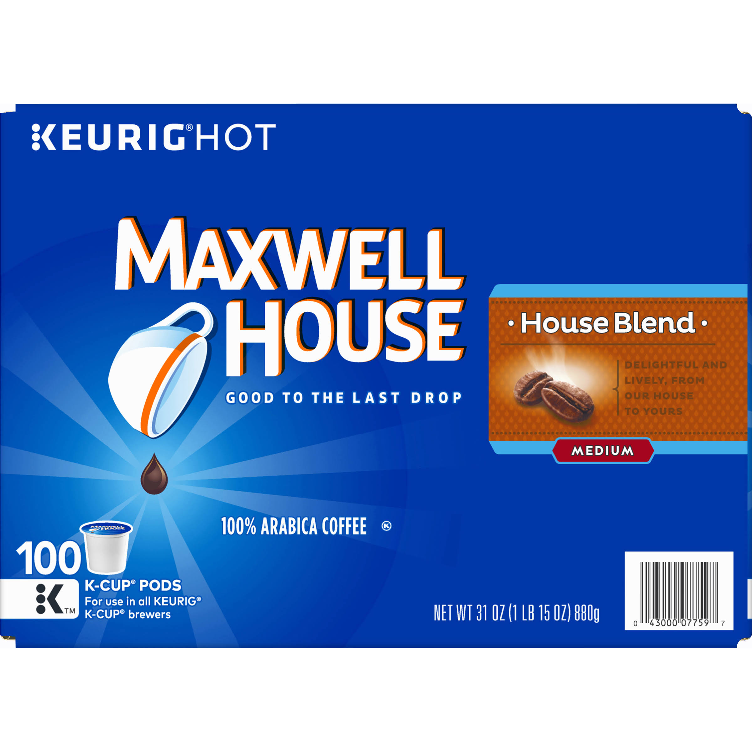 Maxwell House Coffee, 100% Arabica, Medium, House Blend, K-Cup Pods – 100 pods, 31 oz - Image 3