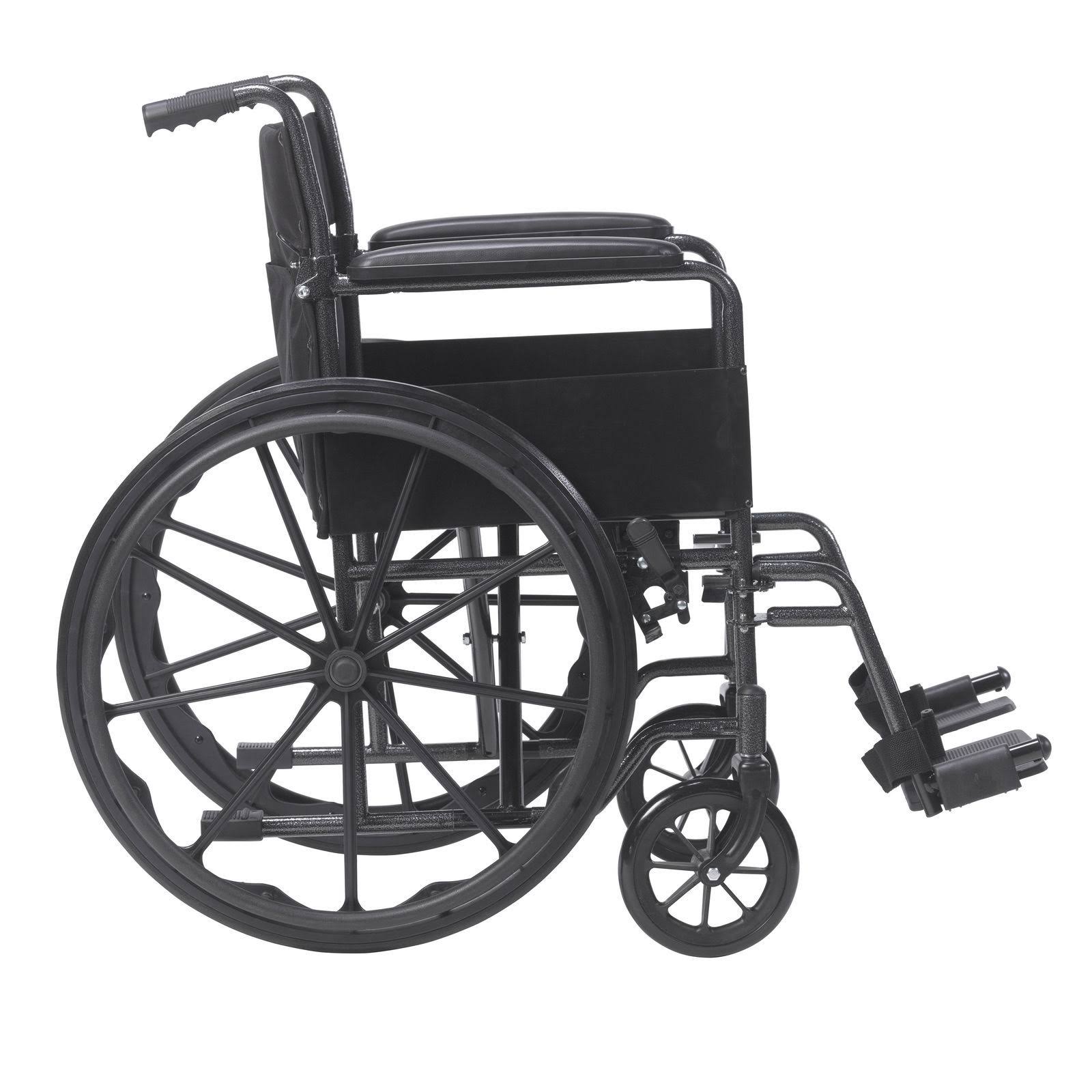 Drive Medical Silver Sport 1 Wheelchair with Full Arms and Swing Away Removable Footrest - Image 2