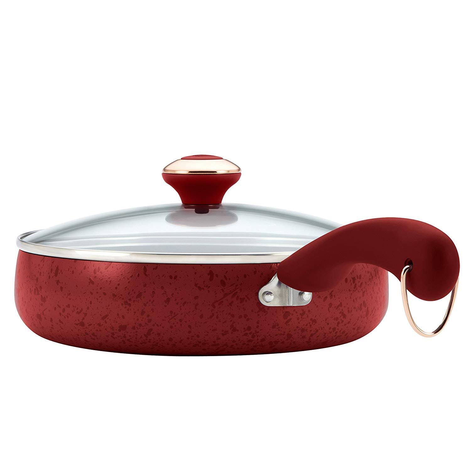 Paula Deen Signature Porcelain 15-Piece Nonstick Cookware Set, Red/Black - Image 8