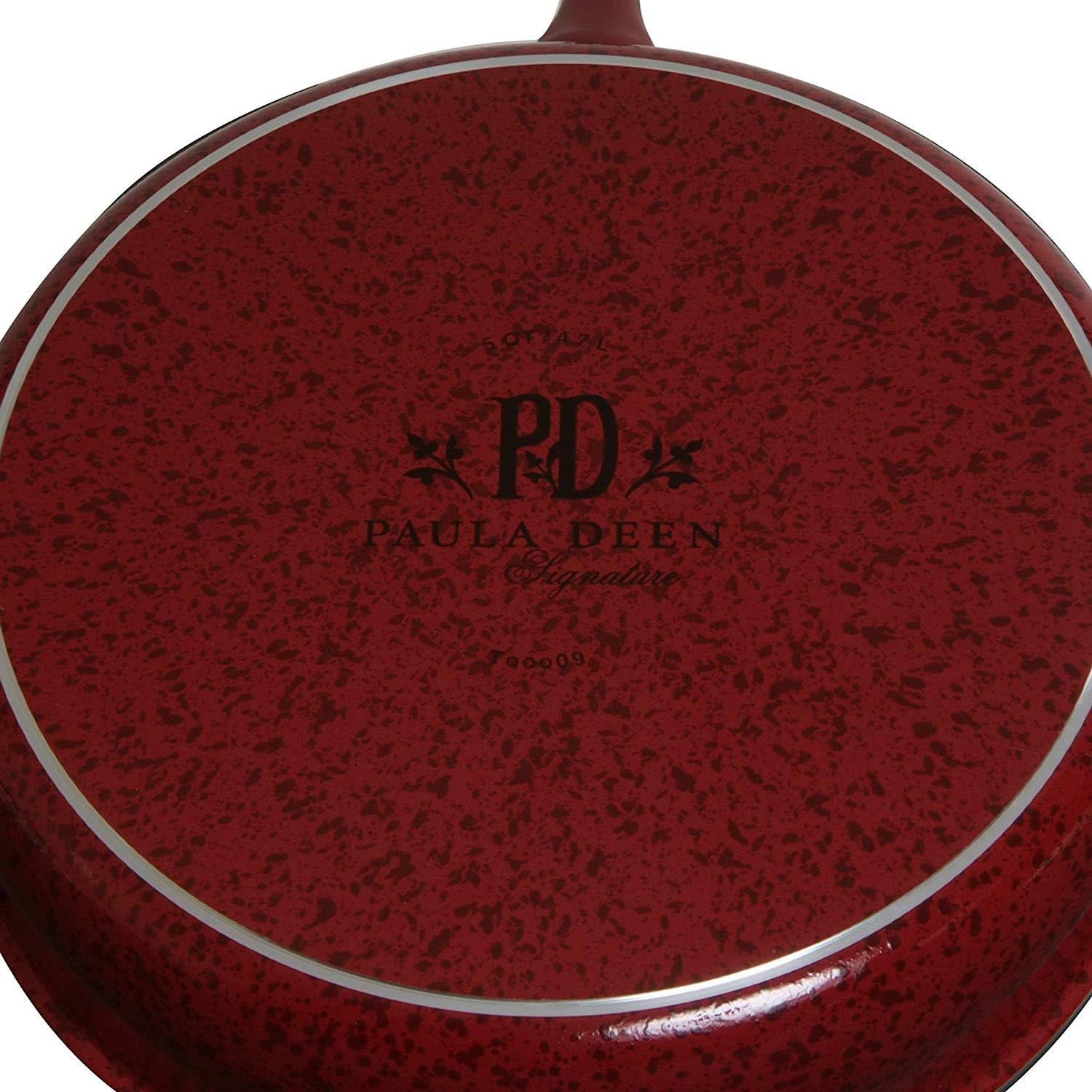 Paula Deen Signature Porcelain 15-Piece Nonstick Cookware Set, Red/Black - Image 10
